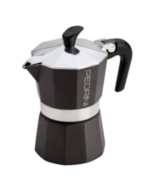 Črna kafetiera PEDRINI, 3 skodelice