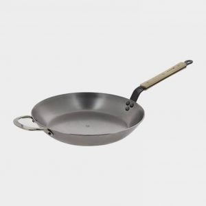 Okrogla železna ponev De Buyer MINERAL B BOIS, 32 cm