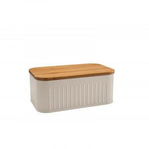 Kovinska posoda za kruh z desko za rezanje iz bambusa BRANDANI
