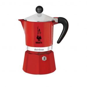 Rdeča kafetiera Rainbow BIALETTI, 3 skodelice
