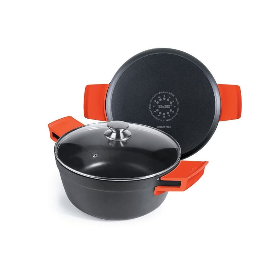 Visok lonec s steklenim pokrovom Excellent Titanio IBILI, 24 cm