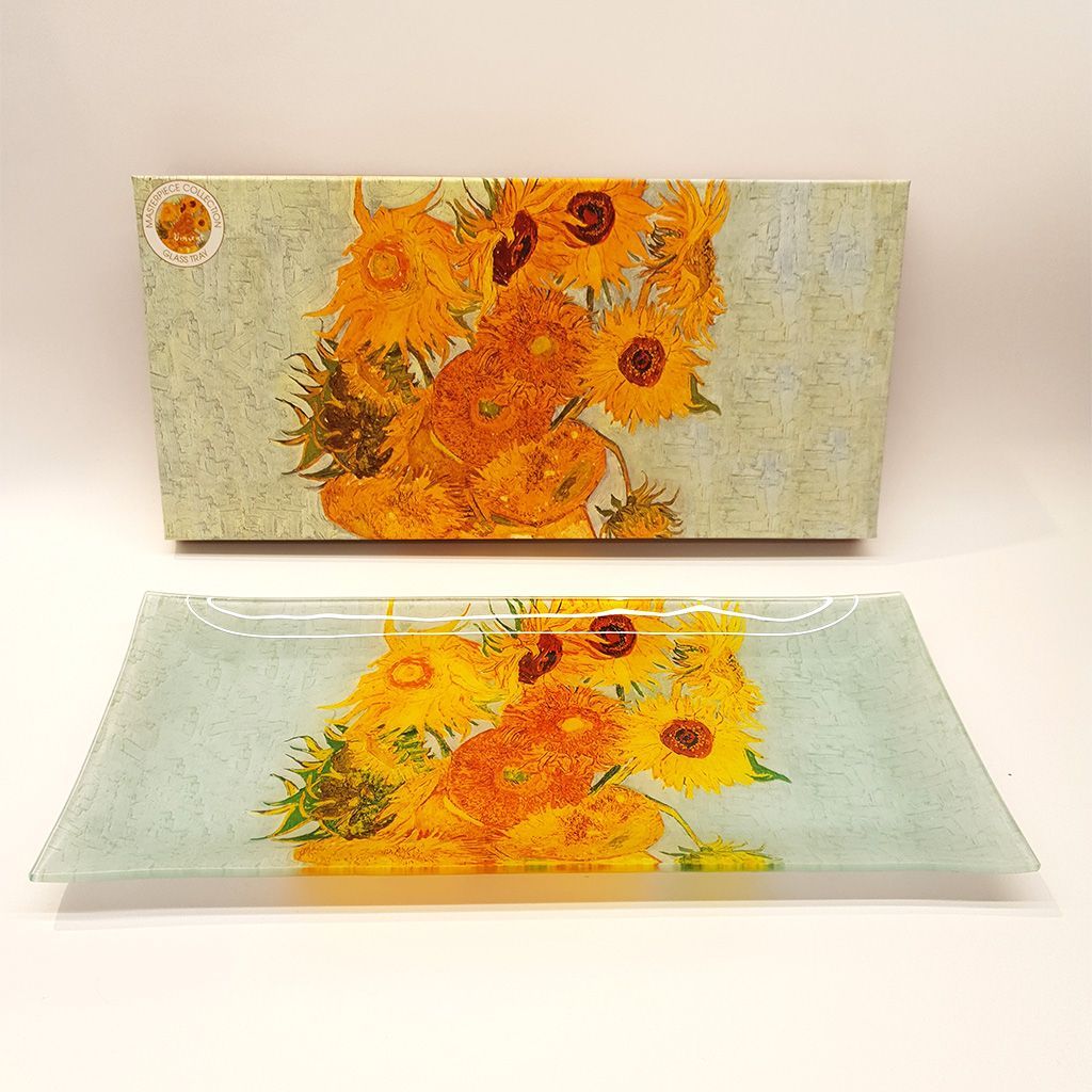 EASY LIFE VASE WITH TWELVE SUNFLOWERS / desertni krožnik v darilnem pakiranju