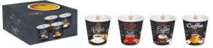 Set 4 skodelic za kavo iz porcelana EASY LIFE, 100 ml