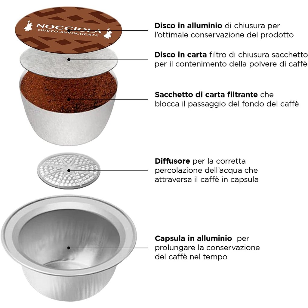 Bialetti Nocciola Gioia kapsule za espresso kavo, 12 kapsul - slika 3