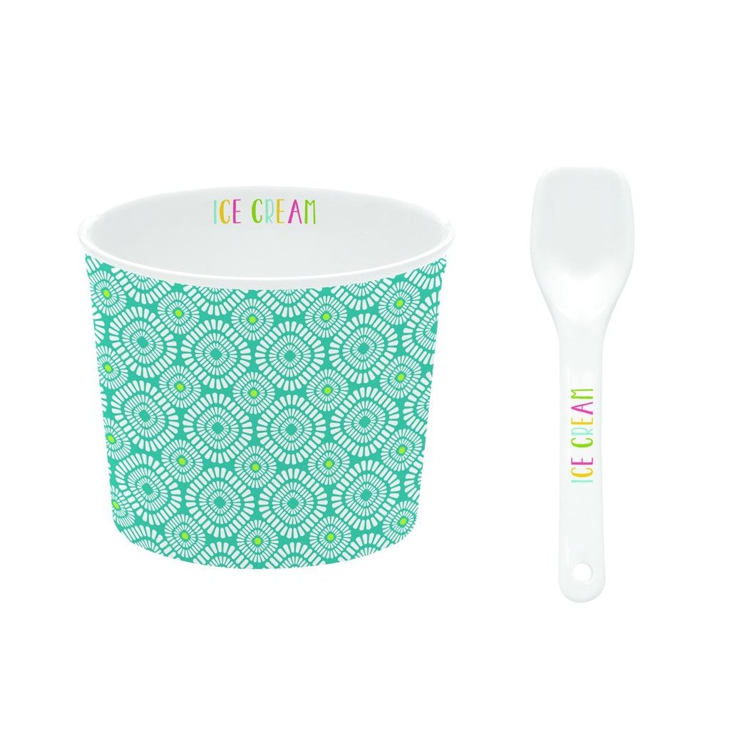 Easy Life Texture v.1 porcelanasta posodica in žlička za sladoled