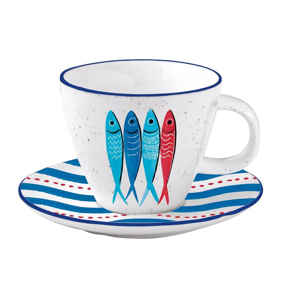 Easy Life Sardine Party skodelica s krožnikom