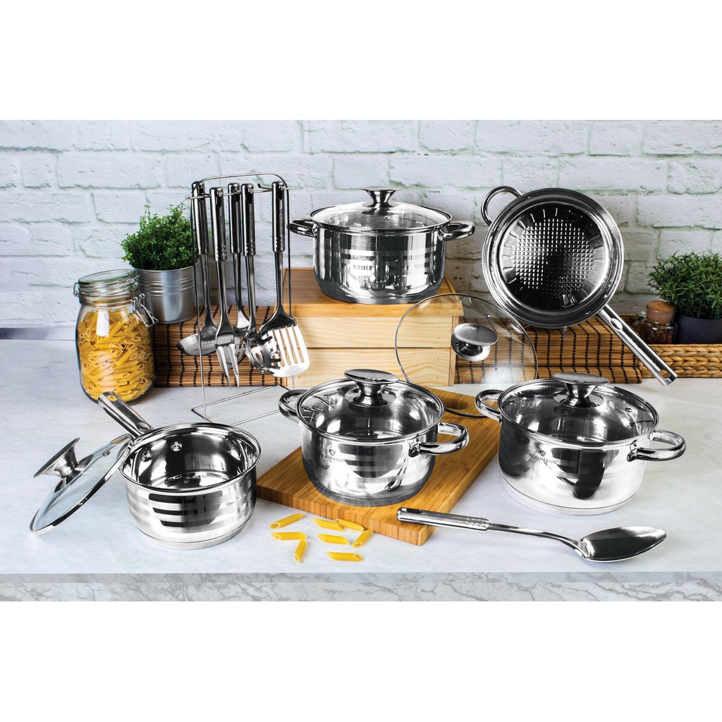 Berlinger Haus Blaumann Gourmet 17v1 set inox posode - slika 4