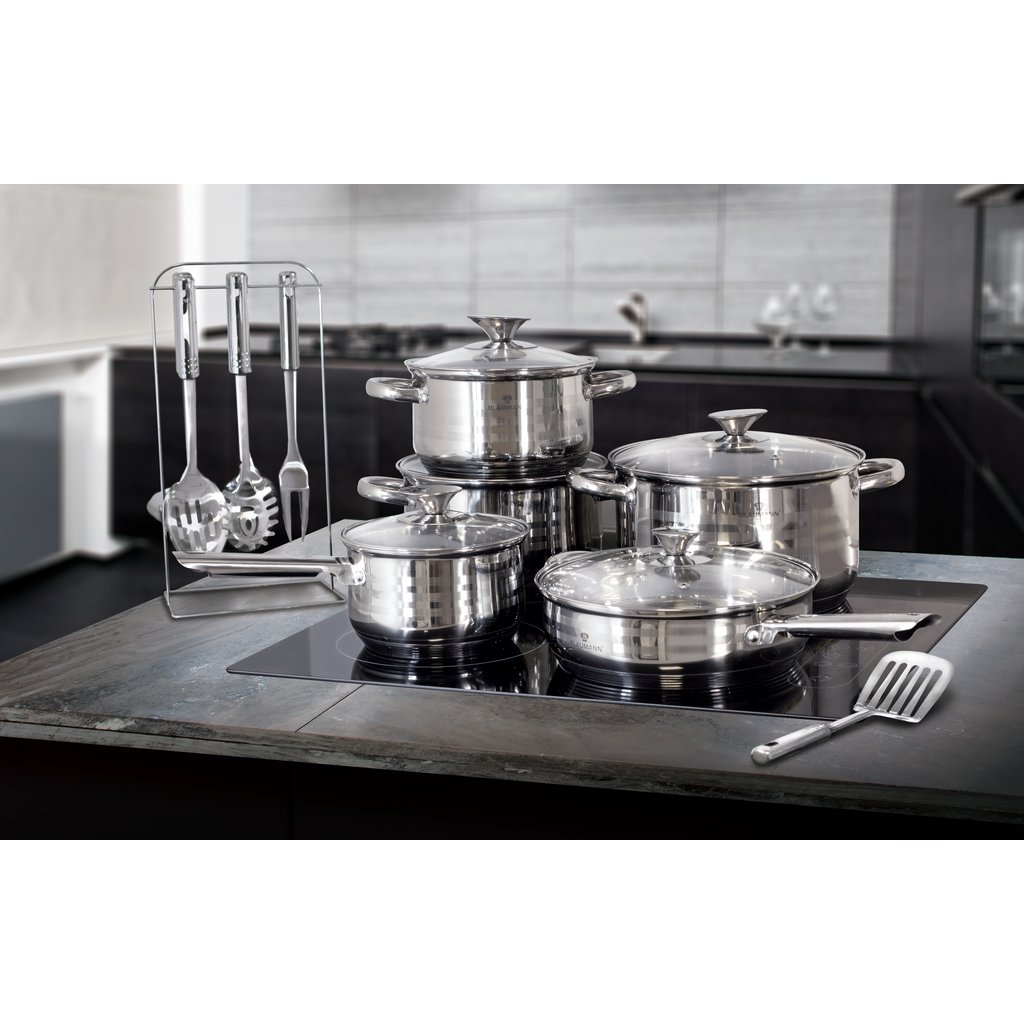 Berlinger Haus Blaumann Gourmet 17v1 set inox posode - slika 5