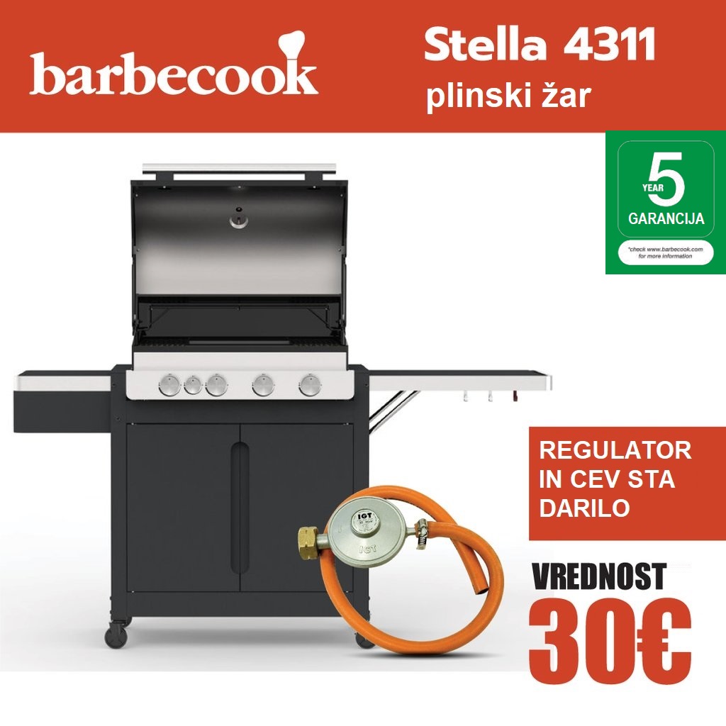 Barbecook Stella 4311 plinski žar + plinski regulator s cevjo