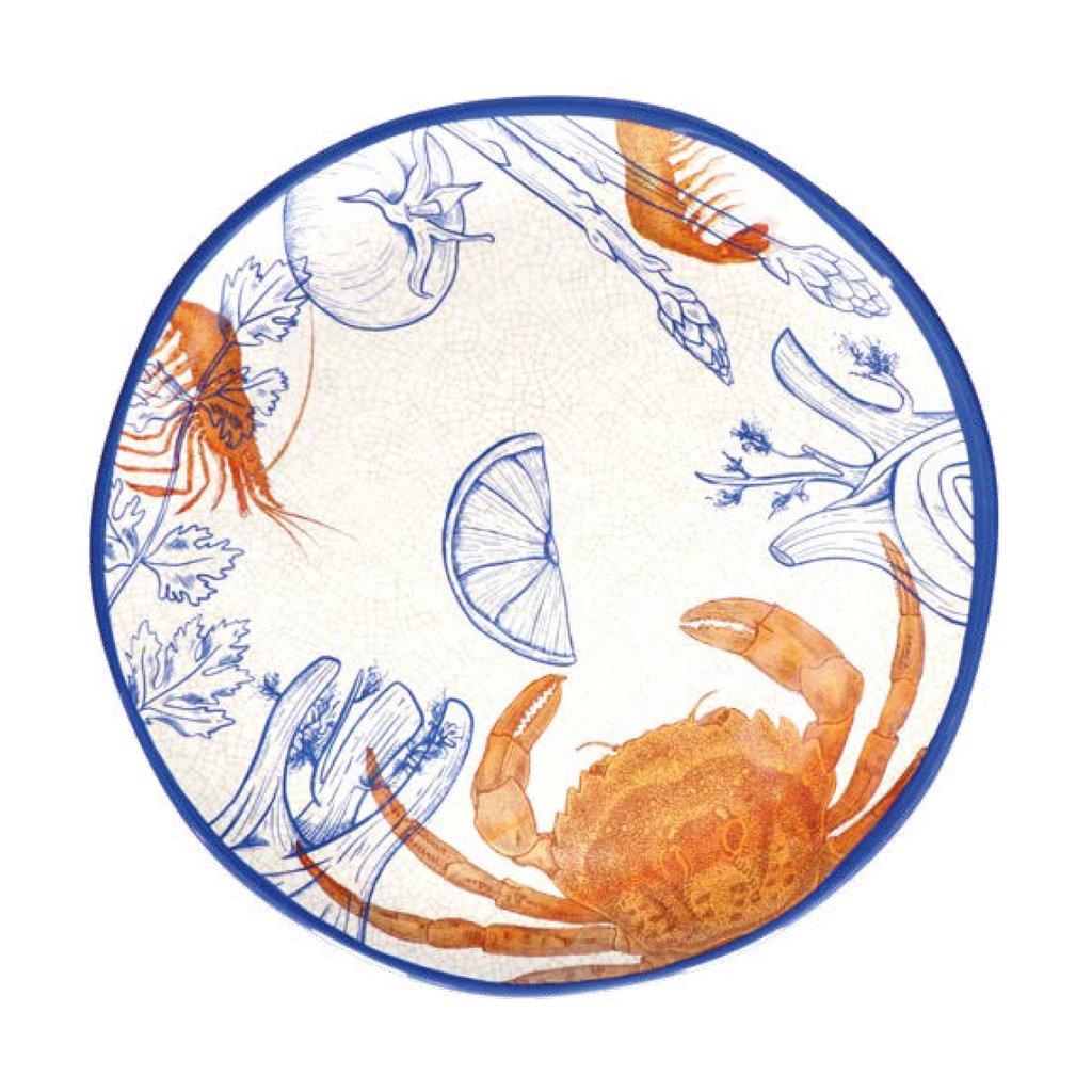 Rose&Tulipani Ocean Life okrogli krožnik za postrežbo iz melamina