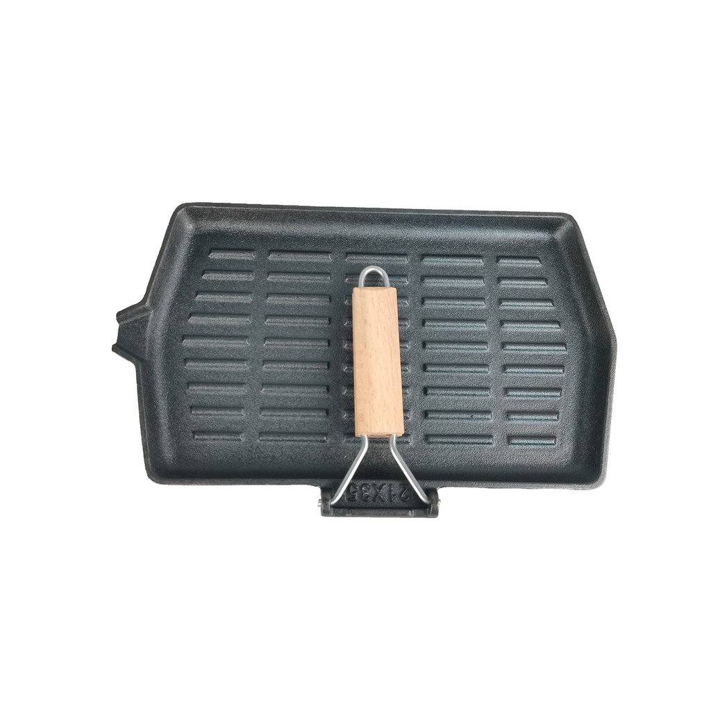 Grill King Cast Iron Jumbo grill ponev s snemljivim lesenim ročajem, 19x34 cm - slika 3