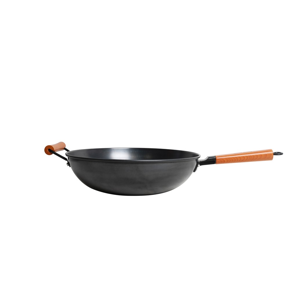 Grill King Asia nitrirani wok z dvema ročajema in ravnim dnom, 34 cm