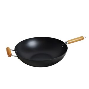 Grill King Asia nitrirani wok z dvema ročajema in ravnim dnom, 36 cm