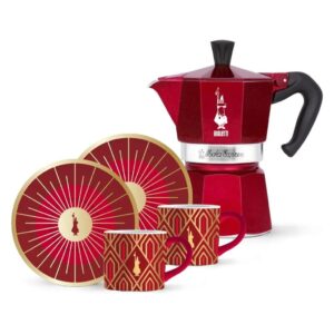 Bialetti Glamour Moka Express kafetiera za 6 skodelic + 2 skodelici