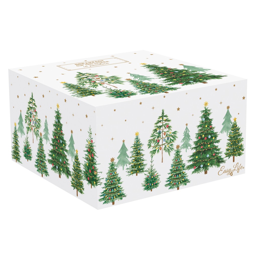 Easy Life Festive Trees skodelica s krožničkom - slika 2