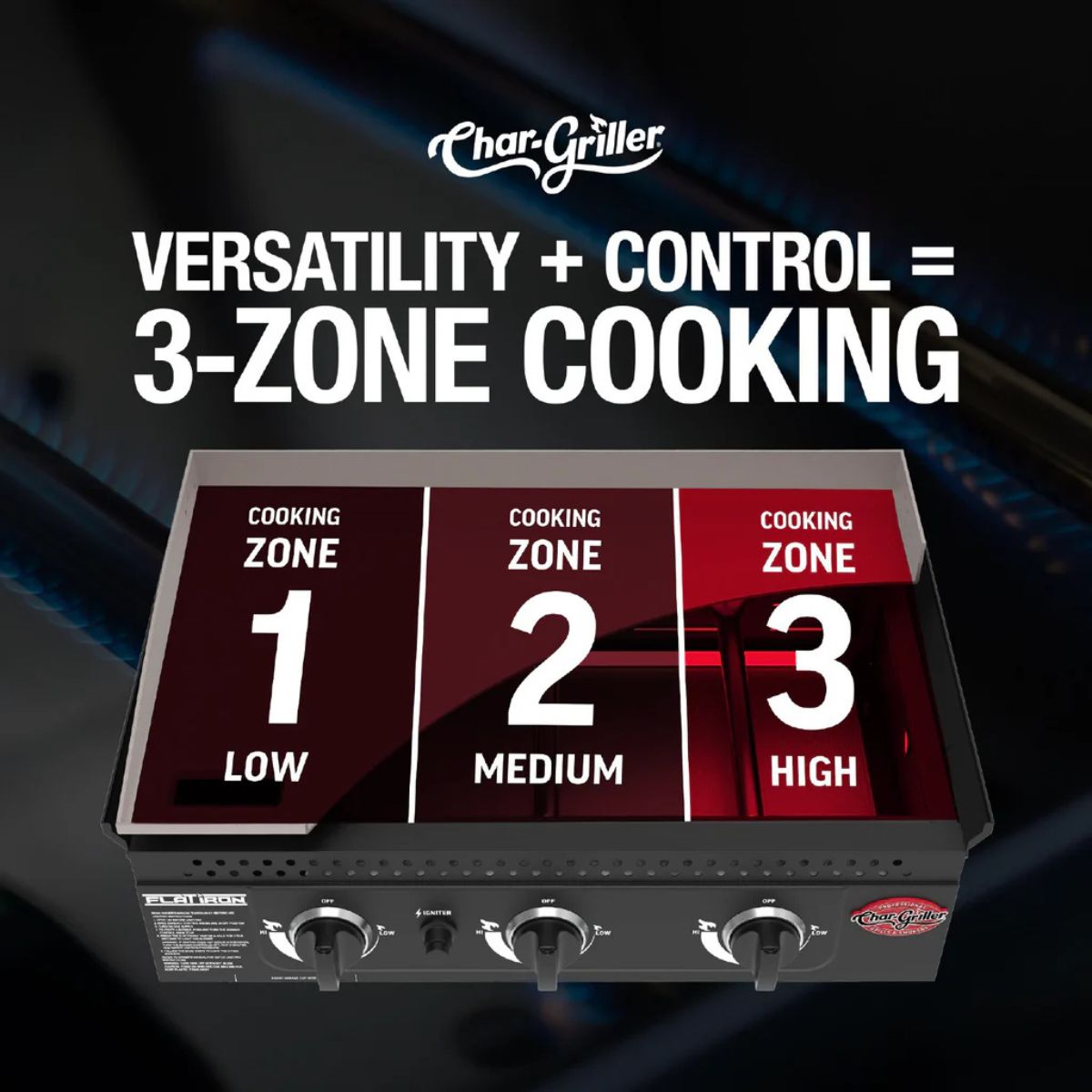 Char-Griller Flatiron plinska plancha z 3 gorilniki - slika 15