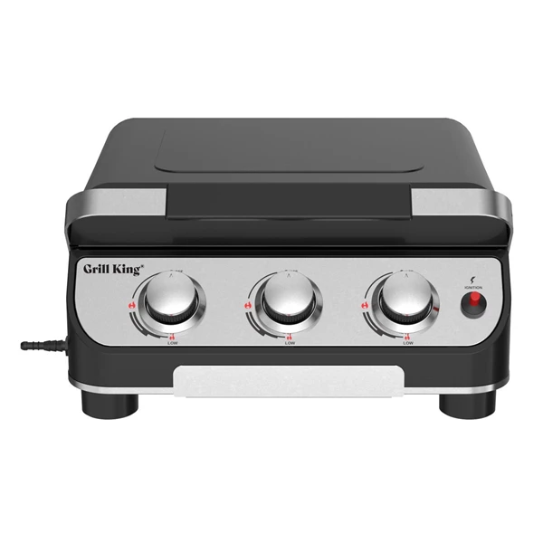Grill King BBQ plinska plancha s 3 gorilniki+ plinski regulator s cevjo