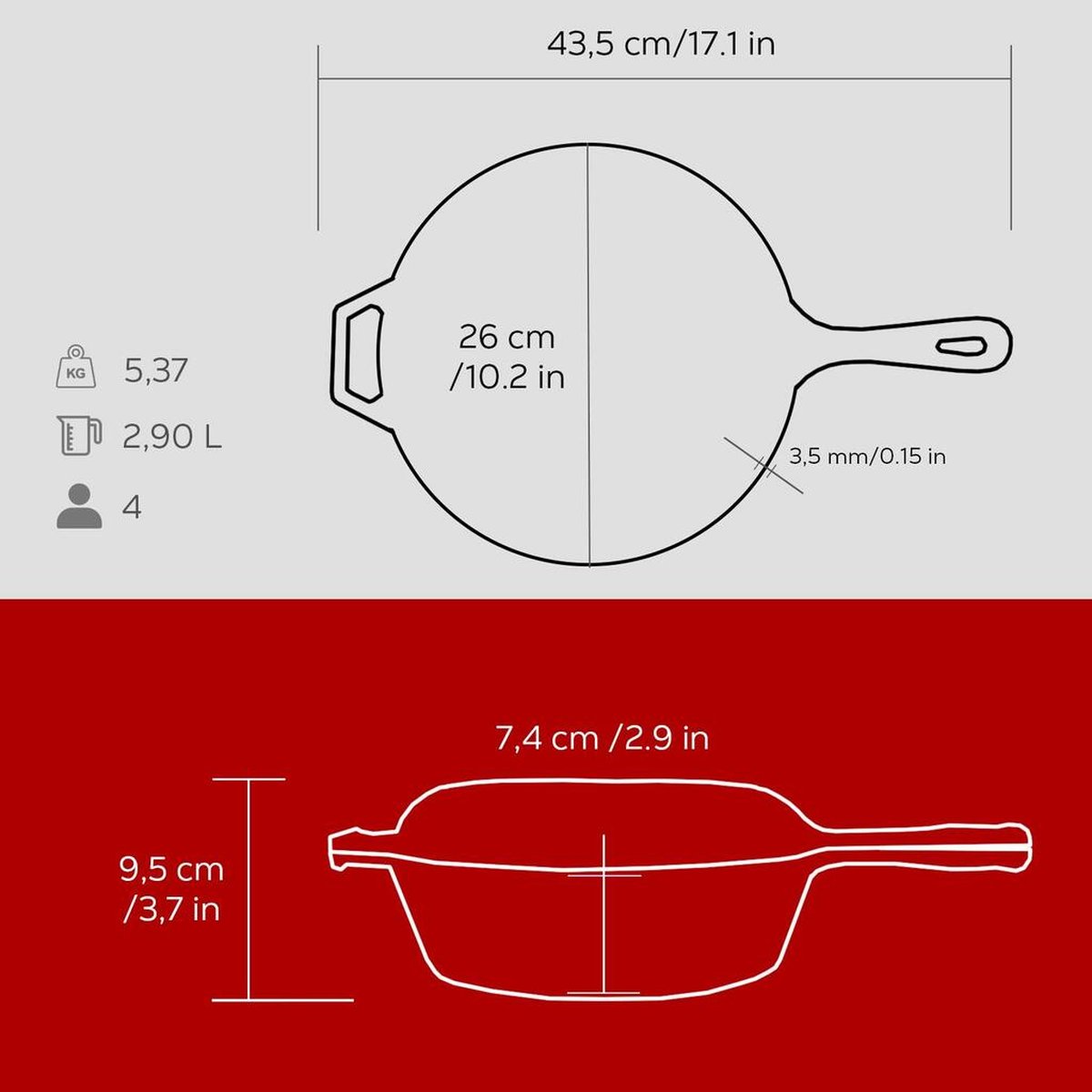 Lava globoka kombinirana ponev - slika 5