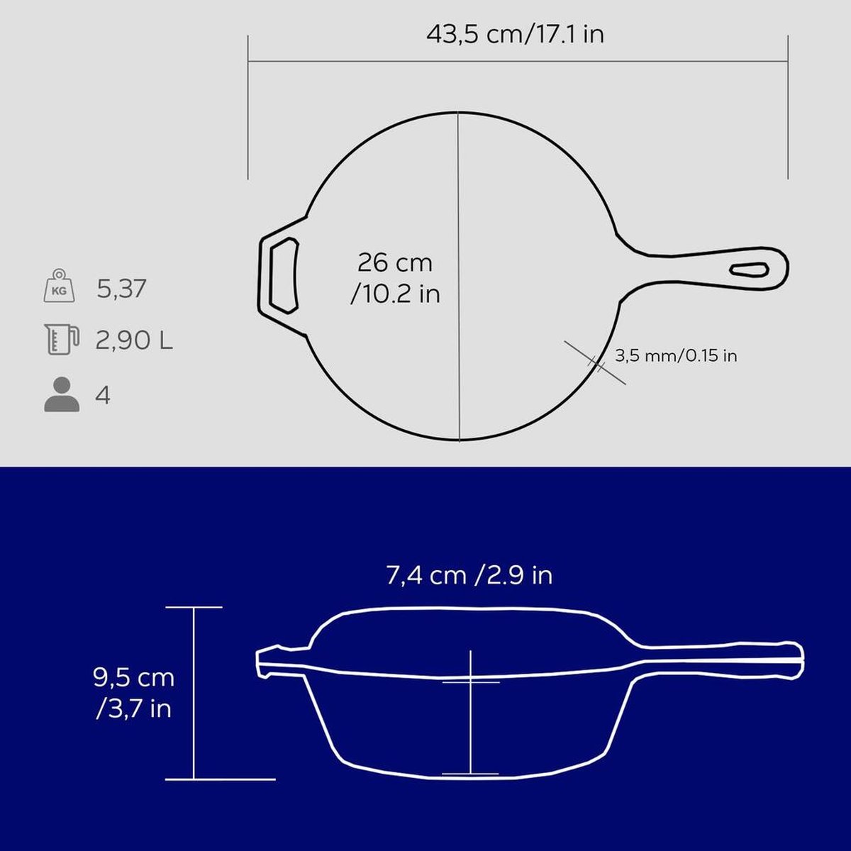 Lava globoka kombinirana ponev - slika 5