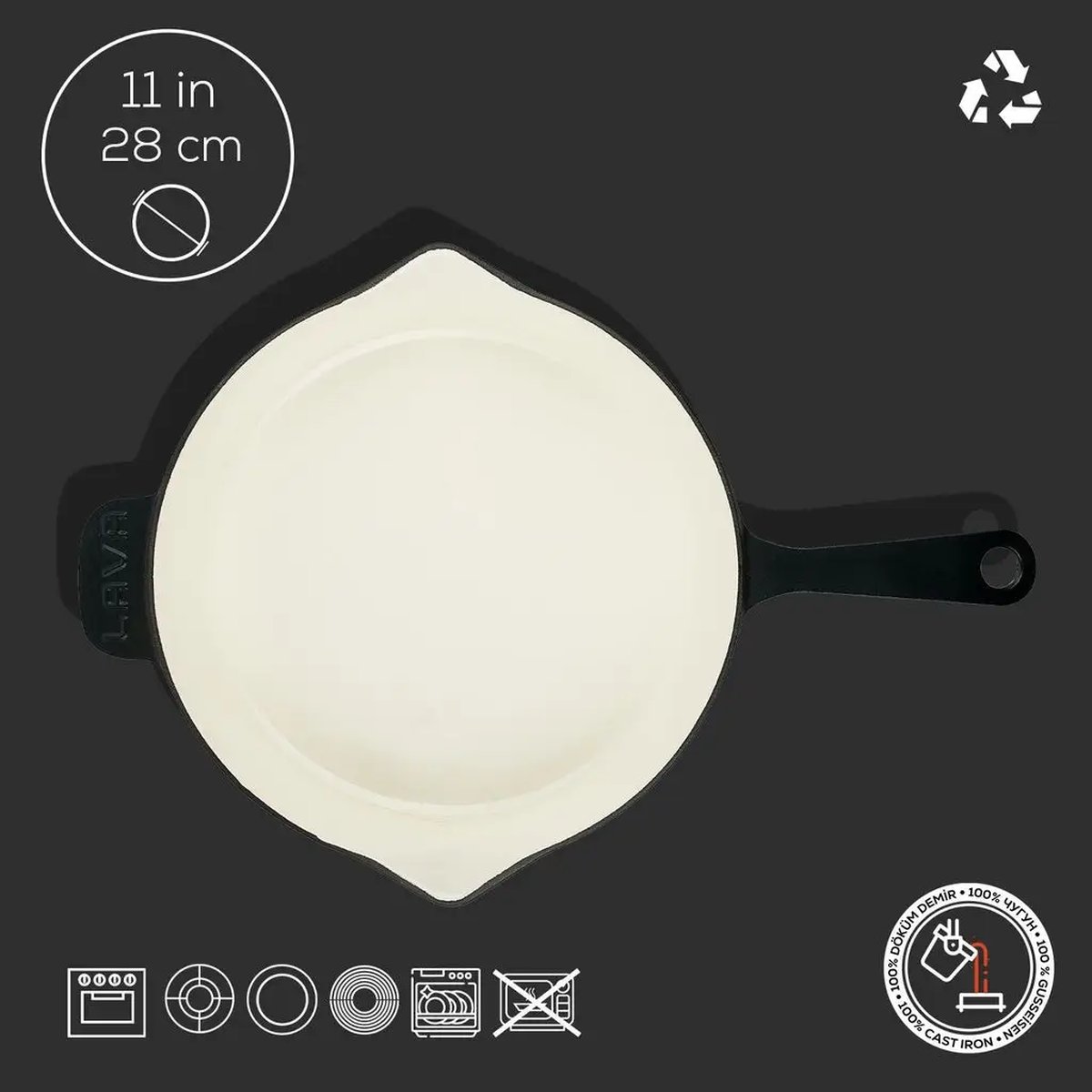 Lava okrogla litoželezna ponev - slika 4