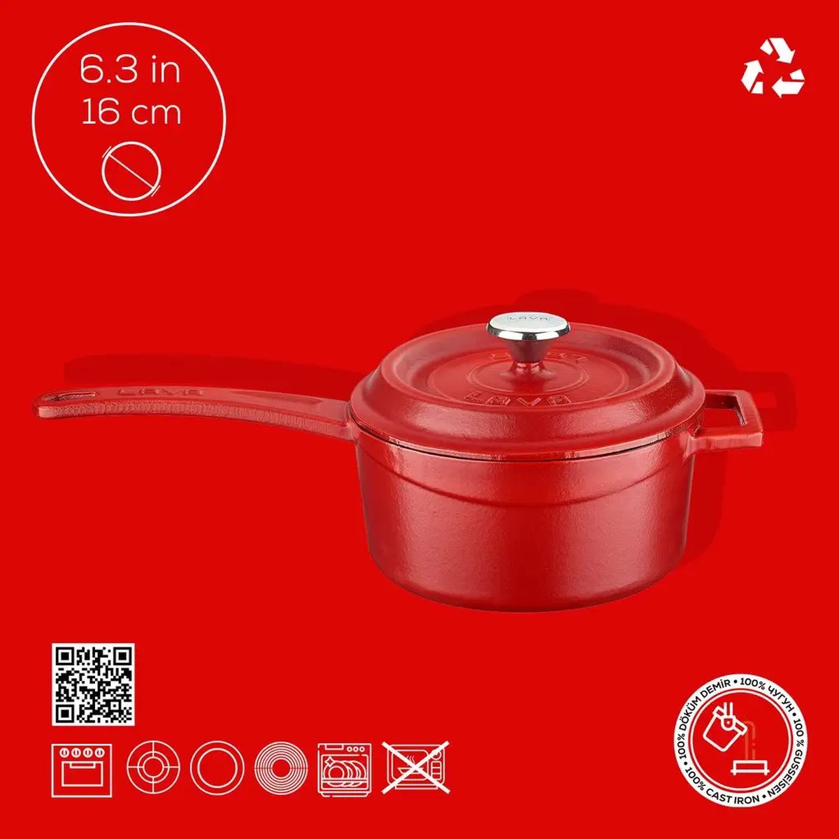 Lava posoda za omake z integriranimi ročaji - slika 3