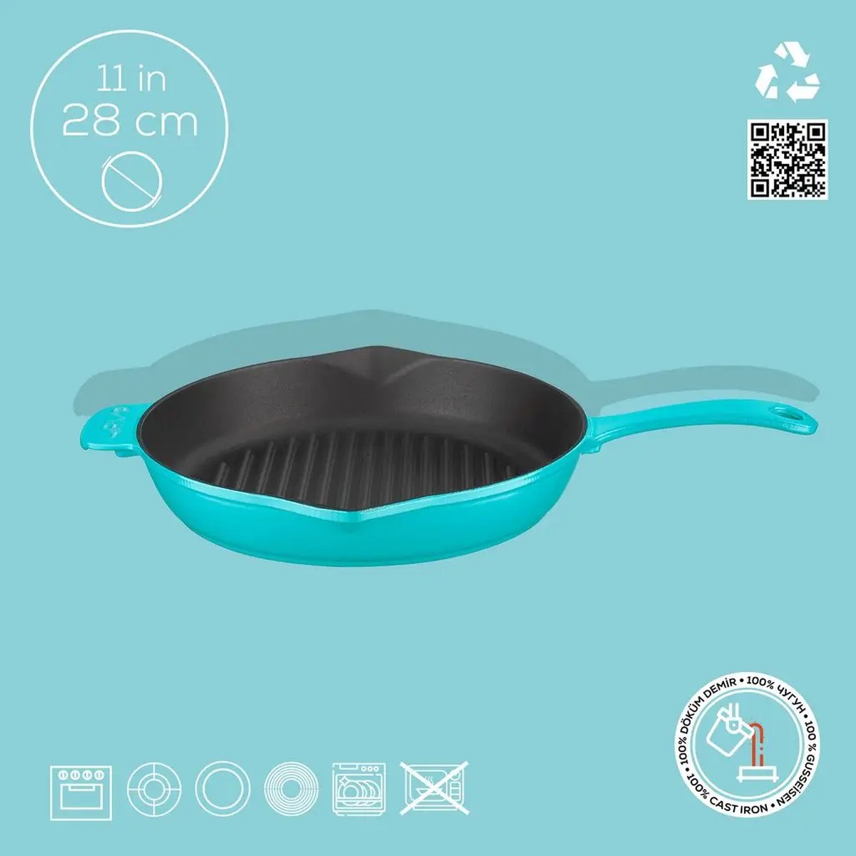 Lava okrogla rebrasta grill ponev - slika 4