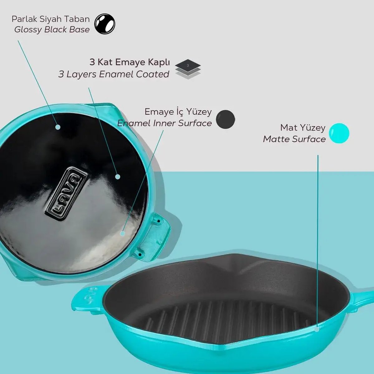 Lava okrogla rebrasta grill ponev - slika 6