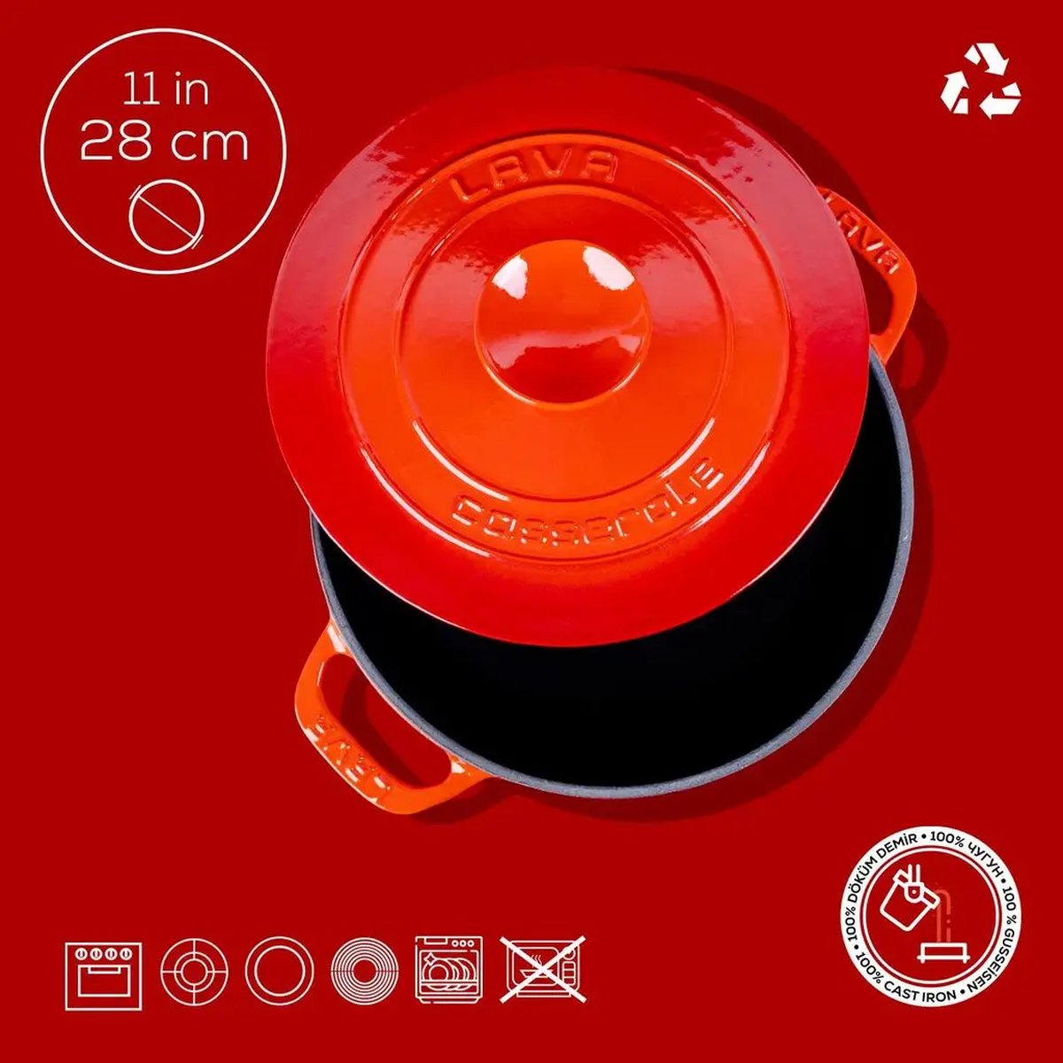 Lava okrogli nizki Dutch oven - slika 4