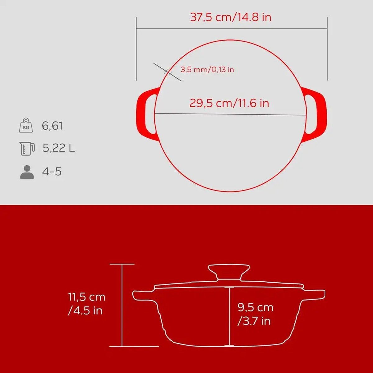 Lava okrogli nizki Dutch oven - slika 5