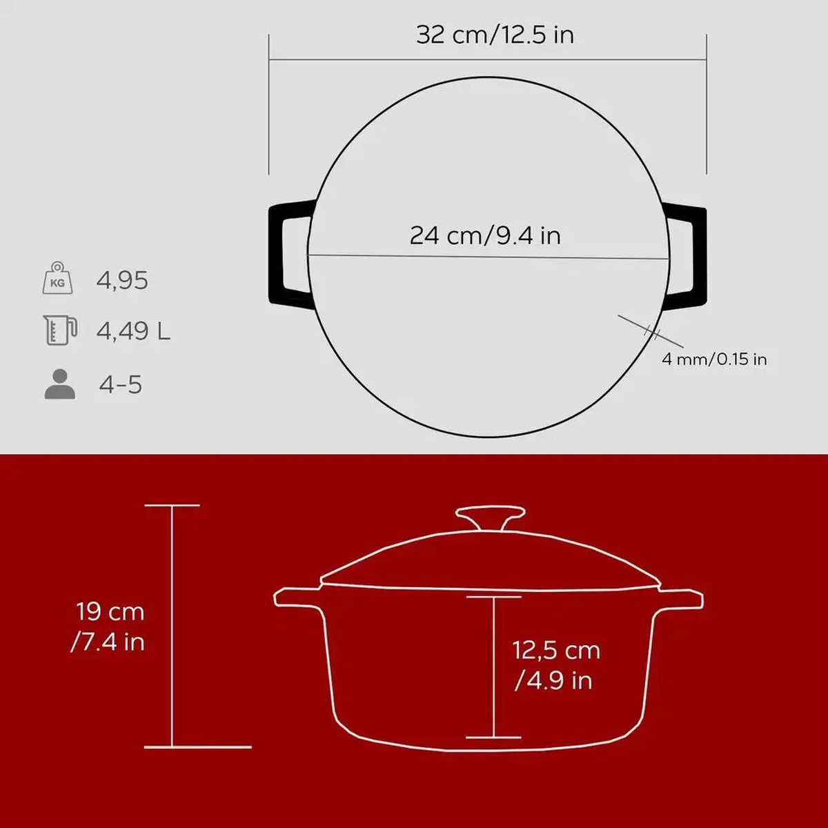 Lava okrogli Dutch oven s stekleno pokrovko - slika 5